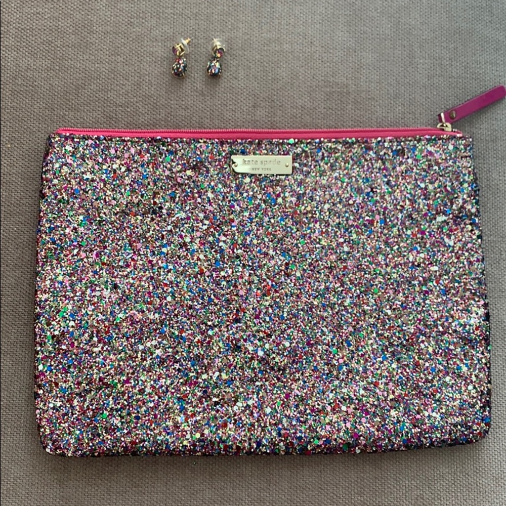 Kate spade  clutch and matching earrings